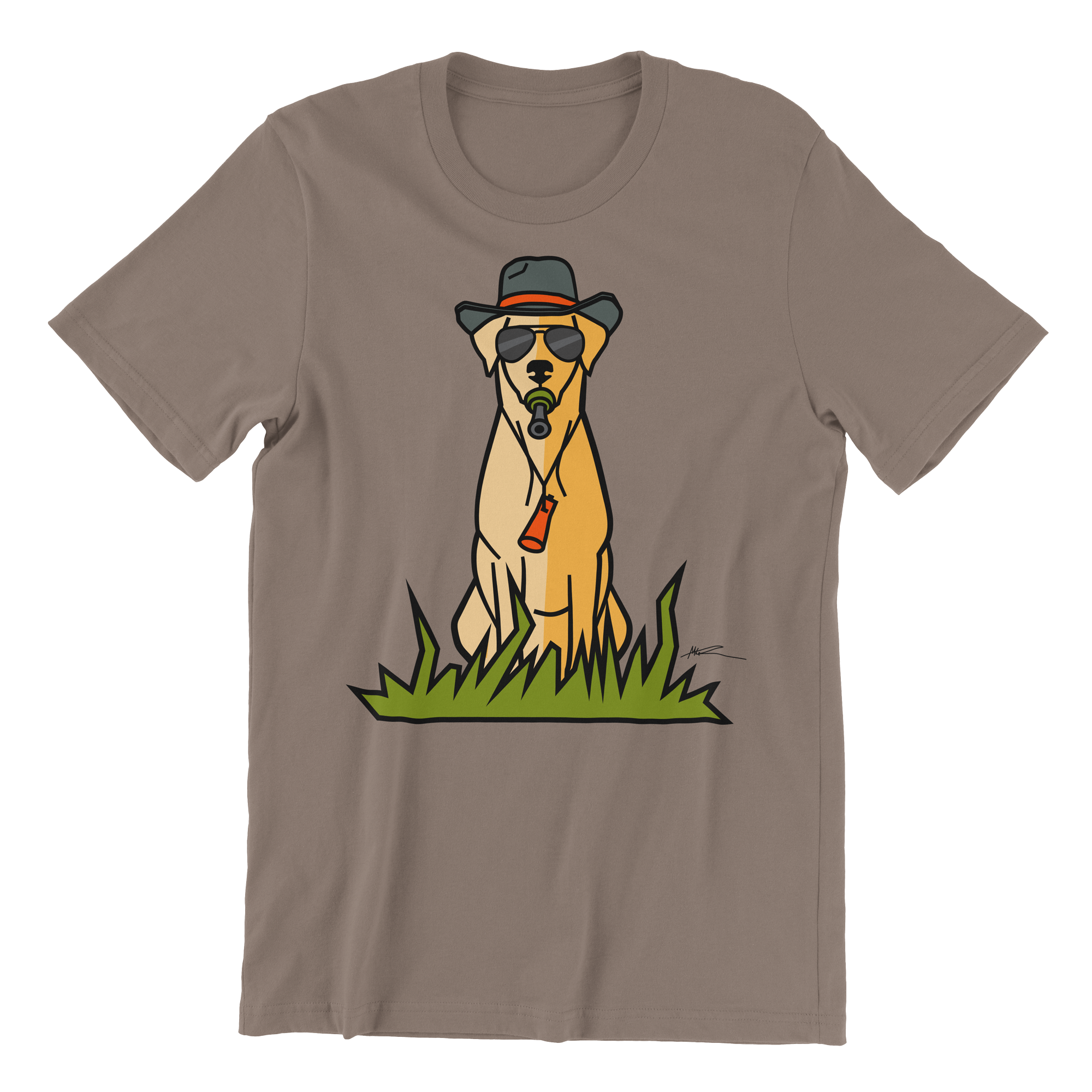 yellow lab retriever trainer t-shirt by mike hosier